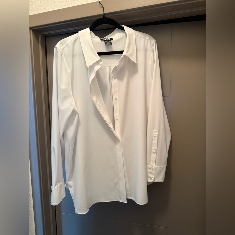 DKNY Women’s Elegant White Dress Shirt